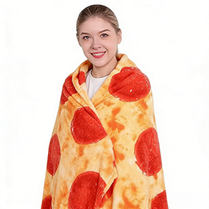 Manta de Franela Personalizada al por Mayor, 100% Poliéster, Súper Suave, Tejida, con Diseño de Burrito, Tortilla y <span class=keywords><strong>Pizza</strong></span>, Impresión a Doble Cara - Product Image 6
