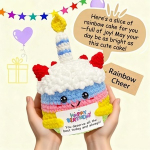 Gâteau au crochet positif, cadeau d'anniversaire pour femme, gâteau inspirant et encourageant, cupcake unique fait main, cadeau d'anniversaire - Product Image 6