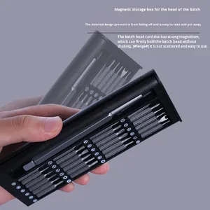 Juego de herramientas de destornilladores de precisión de grado industrial 24 en 1 para reparación de computadoras de teléfonos móviles Phillips y destornilladores de cabeza plana - Product Image 3