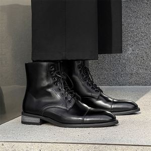 Nouvelle Arrivée 2025 – Bottes en Cuir Pointues pour Hommes – Chaussures d'Hiver Décontractées et Habillées – Bottines en Cuir pour Hommes - Product Image 1
