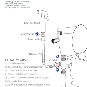 Распылитель для ванной комнаты с 3-ходовым клапаном - Product Image 2