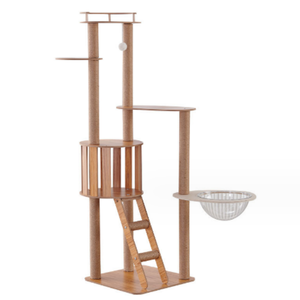 Grand arbre à chat mignon de luxe <span class=keywords><strong>pas</strong></span> <span class=keywords><strong>cher</strong></span> tour de chat <span class=keywords><strong>avec</strong></span> <span class=keywords><strong>hamac</strong></span> en <span class=keywords><strong>bois</strong></span> de haute qualité autoportant OEM pour chats - Product Image 3