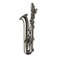 Eastern Music Nickel Plated Brass Body Baritone Saxophone EB Tone Low a with Wheeled Case for Performance