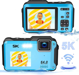 Ausek 5K <span class=keywords><strong>Appareil</strong></span> <span class=keywords><strong>photo</strong></span> <span class=keywords><strong>numérique</strong></span> <span class=keywords><strong>sous</strong></span> <span class=keywords><strong>l</strong></span>'<span class=keywords><strong>eau</strong></span> Mise au point automatique Caméra Wifi Caméra vidéo d'action à double écran - Product Image 2