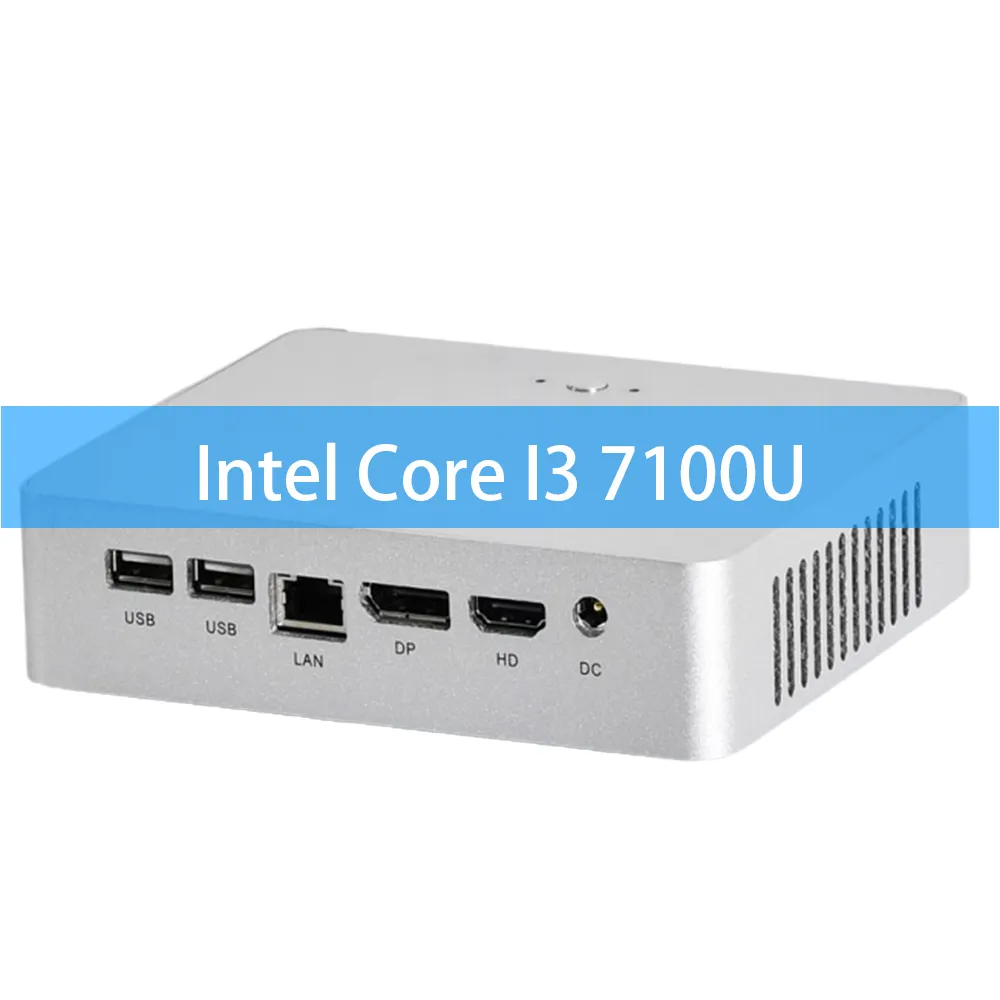 제조업체 산업용 미니 PC 인텔 7 세대 코어 i3 7100U 듀얼 디스플레이 5 USB 지원 Type-C 임베디드 산업용 컴퓨터