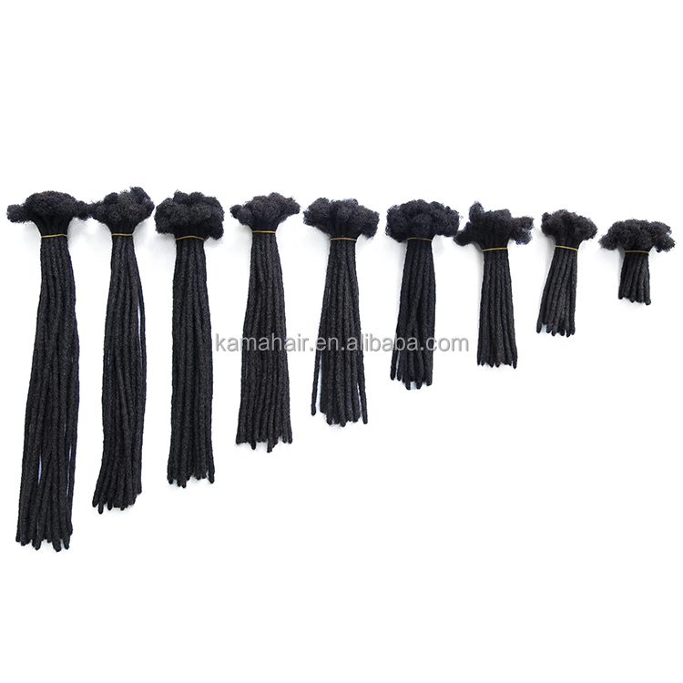 KAMA Drop Shipping Remy Dreadlocks Extensions 100% Soft Natural Afro Kinky Locs Human Machine Double Weft Crochet Dreadlocks Detail Section 6