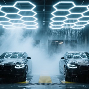 Ac85 ~ 265V Powered <span class=keywords><strong>Led</strong></span> hình lục giác cửa hàng nhôm ánh sáng cho nhà để xe nhà kho khu dân cư vườn chiếu sáng bãi đậu xe nhà để xe đèn - Product Image 1