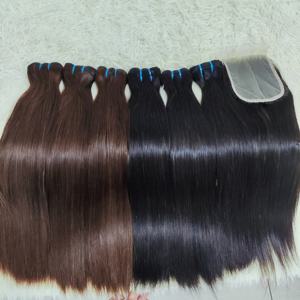 Letsfly 12A Cheveux humains vietnamiens 100% naturels, trame de cheveux en mèches, brun chocolat, 8-20 pouces, ultra-lisses, double tirage, vente en gros - Product Image 1