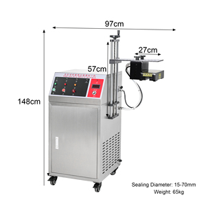 Machine de scellage automatique continue de bureau pour bouteilles et bocaux en verre et plastique, avec refroidissement par induction et scellage de feuille d'aluminium - Product Image 5