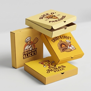 Caja de papel kraft impresa personalizada de calidad alimentaria, contenedor de cartón corrugado para pizza, <span class=keywords><strong>hamburguesas</strong></span>, comida para llevar y entrega a domicilio - Product Image 3