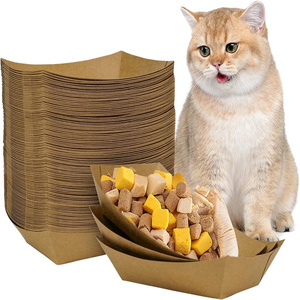 Dùng một lần mèo thực phẩm bát giấy thức ăn vật nuôi bát cho du lịch nhỏ giấy bát cho thực phẩm khô bát cho đi lạc mèo chó ăn trạm - Product Image 1