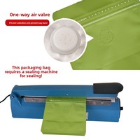 Sacs d'emballage pour café transparents à fond plat avec fermeture éclair et valve, personnalisables, de qualité alimentaire PE (100g/250g/500g), pochettes vides bleues