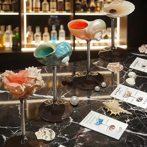 Coupe <span class=keywords><strong>à</strong></span> <span class=keywords><strong>vin</strong></span>, cocktail ou gobelet en coquillage naturel, artisanat unique, décoration créée pour restaurant, bar, mariage - Product Image 3