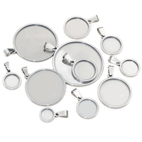 5 pièces 10-40mm taille intérieure épais en acier inoxydable plaqué or pendentif Cabochon blanc Base réglage breloque plateau bijoux à bricoler soi-même accessoires