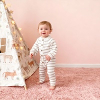 Combinaison en tricot pour bébé à manches longues, épaisse et chaude, avec un motif floral texturé, écologique, 100% coton, pour nourrissons et tout-petits