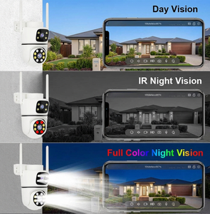 Caméra de surveillance WiFi PTZ à double objectif 4MP, suivi automatique des personnes, vision nocturne couleur, audio bidirectionnel, étanche IP66, intérieur et extérieur - Product Image 3