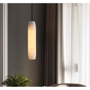 Suspension LED minimaliste en marbre naturel espagnol et fer forgé, style nordique simple et luxueux, pour chambre à coucher - Product Image 3