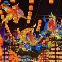 Les dernières lampes en soie les plus vendues de l'usine Modern, lampes décoratives d'extérieur en forme de poisson, lumières de Noël personnalisées et étanches.