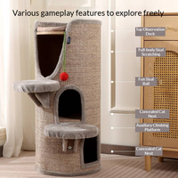 Grand arbre à chat multi-niveaux avec poteaux à gratter en sisal, perchoirs en peluche et niche cachette pour chats d'intérieur