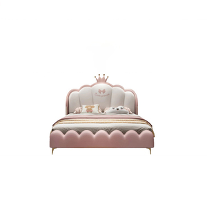 Letto per Bambini in Legno Massello Moderno e Minimalista, Design Corona Rosa, Durevole ed Ecologico per la Camera delle Bambine - Product Image 3