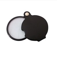 Mini Loupe de poche Portable noire de 50mm 10x, Loupe pliante avec étui de protection pour la lecture
