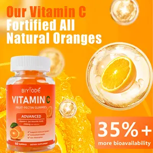 BIYODE özel etiket Vegan C vitamini Gummies Vitamin takviyesi C vitamini sakızlı sağlık takviyesi