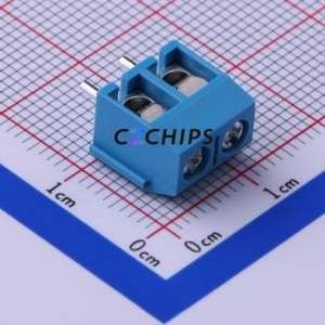 KF301-5.0-2P Screw Terminal Block Through hole Component (THT),P=5mm Connector 1x2P 5mm Blue Through Hole - Product Image 1