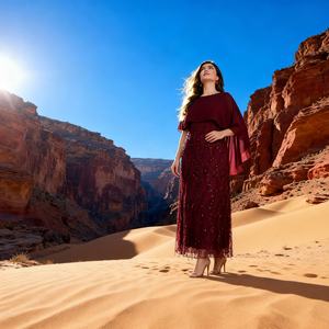 Abaya de Lujo con Lentejuelas Bordadas en Poliéster para Mujeres Musulmanas, Ropa de Fiesta y Noche, Proveedor OEM Personalizado - Product Image 3