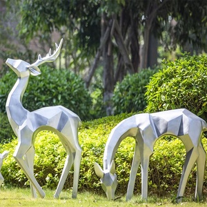 Personalizado moderno Metal artesanía jardín fibra de vidrio Acero inoxidable Animal al aire libre comercial escultura grande Hotel Animal - Product Image 6