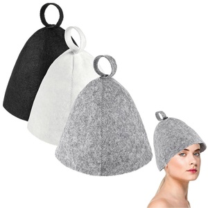 Bonnet de douche en <span class=keywords><strong>feutre</strong></span> de laine de haute qualité, blanc, pour salle de bain et sauna, avec ventouse, personnalisable, logo brodé, achat en gros pour marques. - Product Image 1