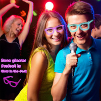 Lunettes lumineuses au néon Lunettes de fête brillent dans le noir UV Lumière noire Décorations de mariage d'anniversaire Fournitures de fête Golw