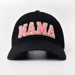 Mujer verano moda toalla mamá bordado brillo parche algodón sarga Sunhat-gorra de béisbol y gorra de mujer precio - Product Image 3