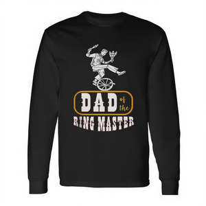 Dad Of The <b>Ring</b> Master Long Sleeve T-Shirt Unicycle Performer Design Black - Product Image 2