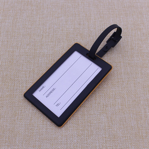 OEM Custom 3D Name Logo Luxury Soft Silicone PVC Luggage <b>Tags</b> with Plastic Buckle Boarding Cards <b>Bag</b> Accessory - Product Image 2