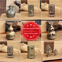 Nouveau style chinois, alliage de cuivre, éventail en forme de gourde, dragon et phénix, fourneau, pipa, petites tablettes nuageuses, os de canard, poire, bois de santal, encens