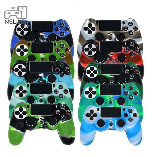 NSLikey Camouflage Silicone Skin for PS4 Slim Pro Controller Silicone Protective Skin Cover Case