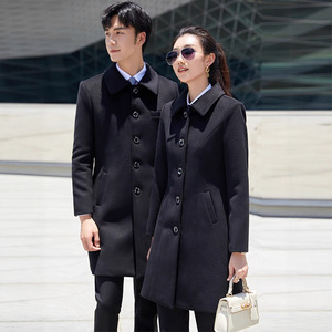 เสื้อโค้ทผ้าโพลีเอสเตอร์หนาสำหรับผู้ชาย, เสื้อโค้ทปกคอเสื้อแขนยาวความยาวปานกลางสำหรับนักธุรกิจทำงานในโรงแรม - Product Image 3