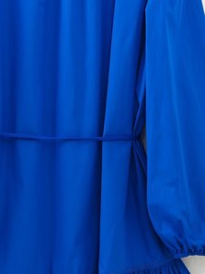 3191 Nouvelle Robe Midi Trapèze de Luxe à Col Rond et Double Boutonnage, Manches Longues, Bleu Klein - Product Image 5
