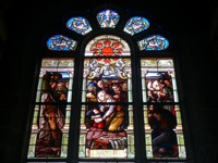 Buntglas-Fensterpaneel mit Figurenporträt, Maßgefertigtes Laminiertes Dekoratives Kunstglas für Sichtschutz, Europäischer Stil