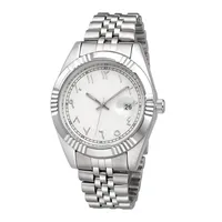 Montre-bracelet classique unisexe à quartz avec bracelet en acier inoxydable, cadran en verre, 20 mm, date automatique, calendrier, résistance à l'eau 3ATM
