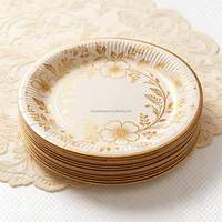 Assiettes en papier fantaisie de qualité supérieure pour mariages, banquets, célébrations et traiteurs haut de gamme