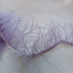 Frange en plumes <span class=keywords><strong>de</strong></span> couture en gros, frange en plumes d'autruche, dentelle en plumes, garniture pour robe et jupe pour femmes - Product Image 4