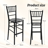 Chaise haute de style classique pour événements de mariage, tabouret de bar en métal doré, chaise haute de comptoir moderne, chaise Chiavari pour bar