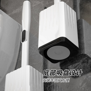 Toilet <b>Brush</b> With Paper Holder <b>Long</b> <b>Handle</b> Rectangular White Easy To Clean For Bathroom - Product Image 2