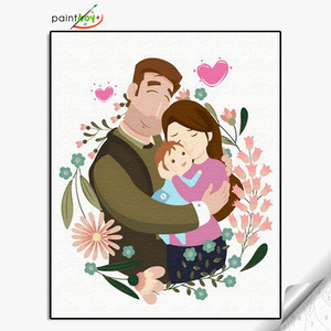 GX36163 - 40*50cm peinture À L'huile par numéro pere de famille mère et bébé personnalisable peinture à l'huile - Product Image 1