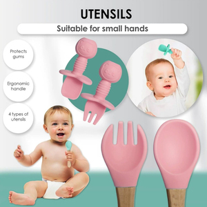 Juego de Vajilla para Bebé con Logotipo Personalizable, Venta Caliente, Directo de Fábrica, Tazón de Silicona para Alimentación Infantil con Cuchara, Tenedor y Babero para Niños - Product Image 3