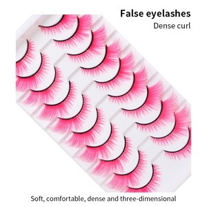 1/5/7/10 Paires de faux <span class=keywords><strong>cils</strong></span> colorés en boîte, naturels, volumisants et recourbants, pour un maquillage facile - Product Image 5