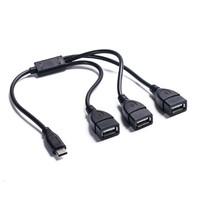 Cable Divisor OTG USB de 3 Puertos, Tipo C Hembra a USB A o 3 USB Hembra, 5V 3A, Carga y Sincronización, 30cm, Se Acepta OEM