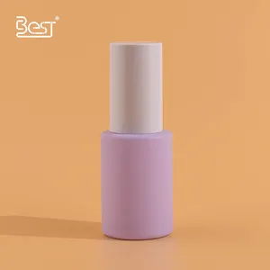Botol kaca minyak esensial 30ml, wadah kemasan kosmetik ungu Matte ukuran Mini lucu dengan Pompa
