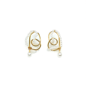 Pendientes de Perlas de Acero Inoxidable Chapados en Oro PND202404-1574, Diseño Minimalista, Joyería de Moda - Product Image 2